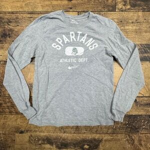 Nike Spartans Athletic Dept Long Sleeve T Shirt Gray The Nike Tee Mens Size S